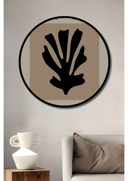 Çerçeve Görünümlü Soyut Sanat Ahşap Mdf Dekoratif Işyeri Duvar Tablo Yuvarlak Işyeri Duvar Tablo