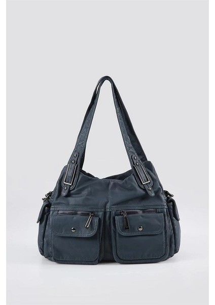 Oten Mavi Cilt Omuz Çantası