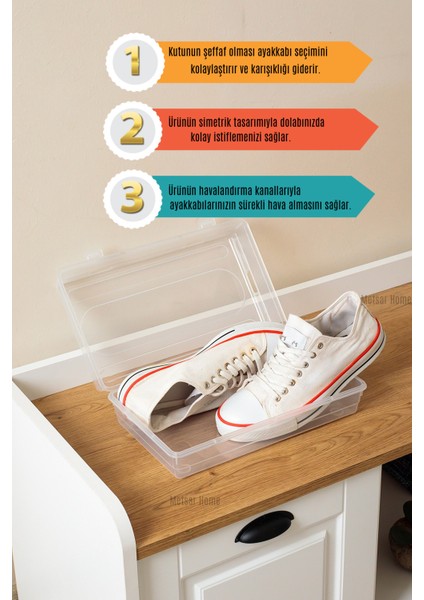 10’lu Şeffaf Erkek Ayakkabı Saklama Kutusu - Hava Delikli, Istiflenebilir Organizer fırsatları