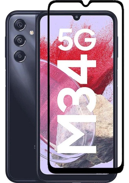 Galaxy M34 5g Uyumlu Tam Kapatan Tamperli Cam Ekran Koruyucu Kırılmaz Cam