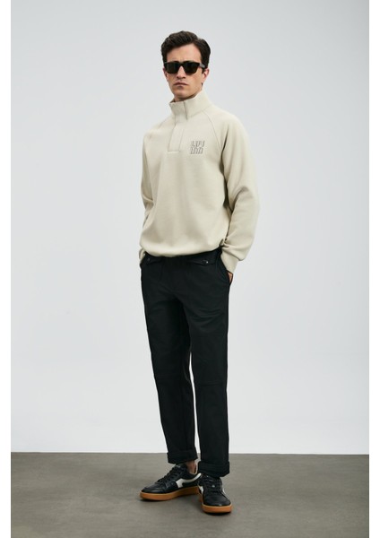 Hazel Dik Yaka Erkek Sweatshirt Ekru fiyatları