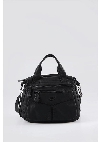 Sevva Siyah Cilt Omuz Çantası