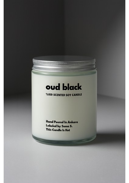 : Oud Black : Cam Kavanozda Kokulu %100 Soya Mum (Oud, Amber, Bergamot, Karamel) fiyatları