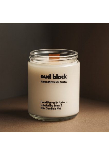 : Oud Black : Cam Kavanozda Kokulu %100 Soya Mum (Oud, Amber, Bergamot, Karamel) modelleri