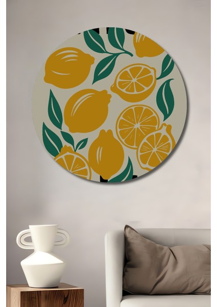 Limoncello Dekoratif Ahşap Mdf Ev/işyeri Duvar Tablo Yuvarlak Ev/işyeri Duvar Tablo