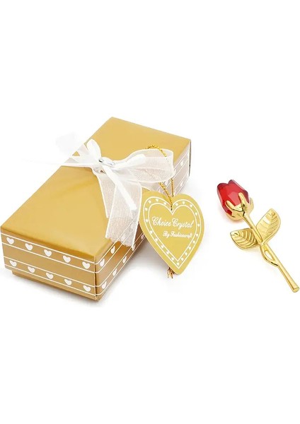 Rosegold 1 Adet Cam Kırmızı Gül Altın Kaplama Sapı ile Sevdiklerinize En Anlamlı Hediye fırsatları