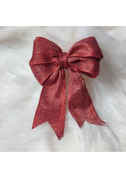 9 Adet Bordo Yılbaşı Çam Ağacı Fiyonk Kurdele Yeni Yıl Noel Parti Dekorasyon Süsleri 6,5x7,5cm modelleri