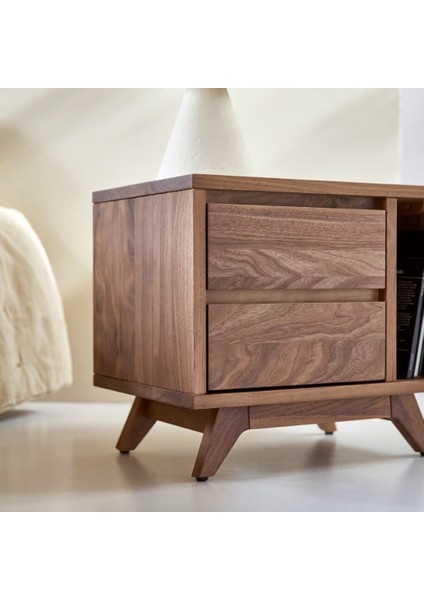 Milo Doğal Ahşap Komodin | Modern Retro Tasarım fiyatları