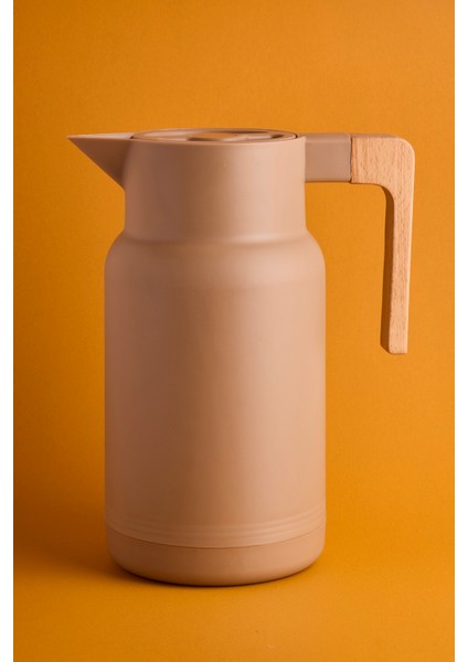 Sakura Nordic Bambu Saplı Cam Vakumlu Termos 1000 ml Kahverengi