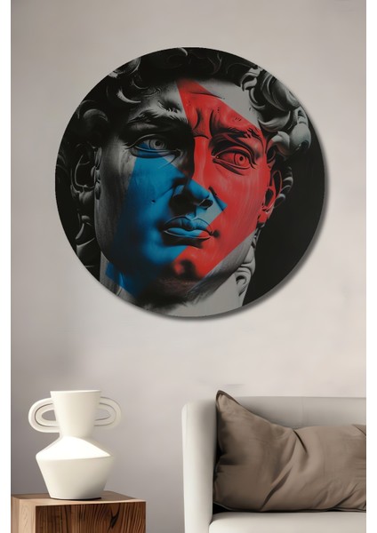 David Heykeli Modern Sanat Ahşap Mdf Dekoratif Ev/işyeri Duvar Tablo Yuvarlak Ev/işyeri Duvar Tablo