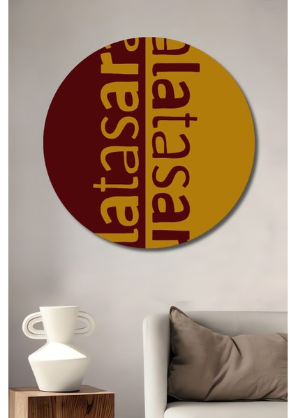 Sarı Kırmızı Takım Ruhu Dekoratif Ahşap Mdf Ev/işyeri Duvar Tablo Yuvarlak Ev/işyeri Duvar Tablo