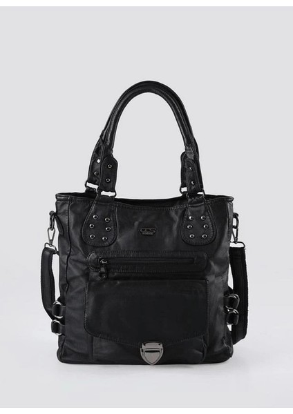 Asin Siyah Cilt Omuz Çantası