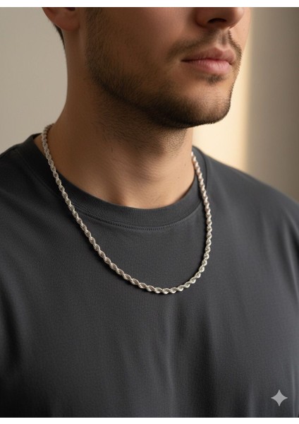 Çelik Kolye Unisex Burgu Halat Model Kararmaz Zincir Altın Model modelleri