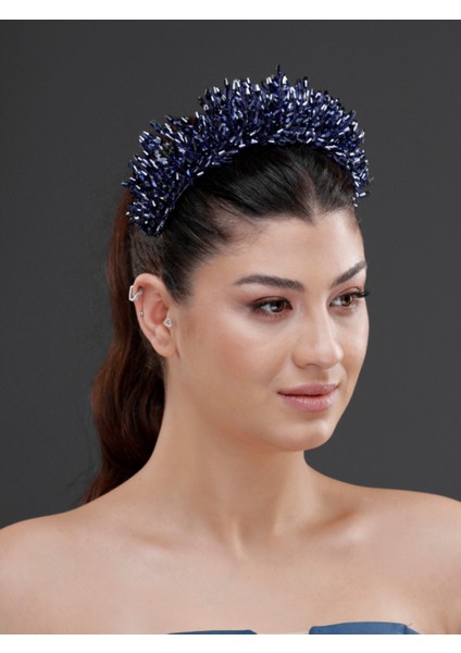 Kristal Detaylı Işıltılı Gelin, Kutlama Tacı – Zarif Taşlı Düğün, Nişan ve Kına Saç Aksesuarı