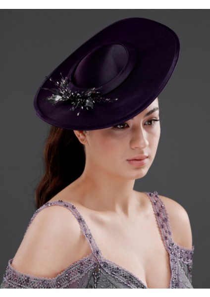 Zarif Inci ve Tül Detaylı Gelin, Nikah ve Özel Davet Şapkası