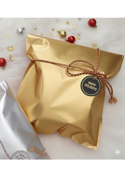 Hediye Paketi 5 Adet 40X60 Büyük Boy Gold Hazır Yapışkanlı Hediye Poşeti (Kazak,sweatshirt Uygun) fiyatları