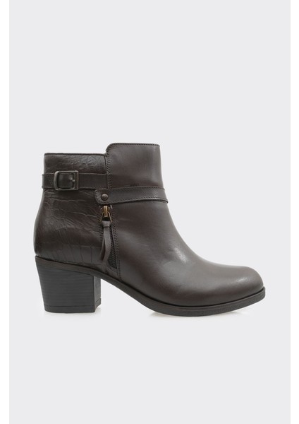 Klasik Hakiki Deri Topuklu Kadın Bot