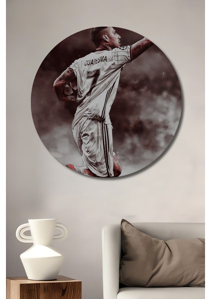 Futbolcu Heyecanı Dekoratif Ahşap Mdf Ev/işyeri Duvar Tablo Yuvarlak Ev/işyeri Duvar Tablo