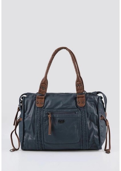 Muert Mavi Cilt Omuz Askılı El Çantası