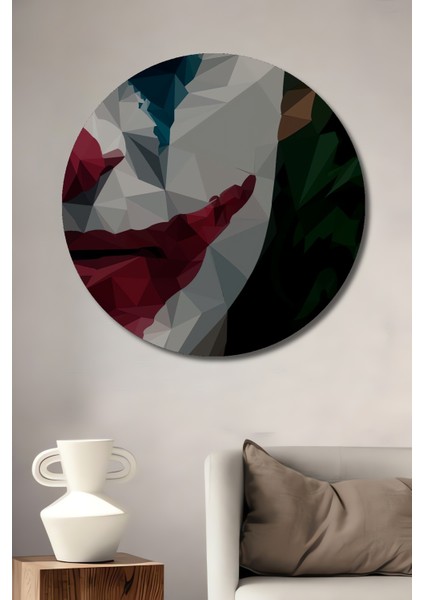 Joker Soyut Sanat Ahşap Mdf Dekoratif Ev/işyeri Duvar Tablo Yuvarlak Ev/işyeri Duvar Tablo