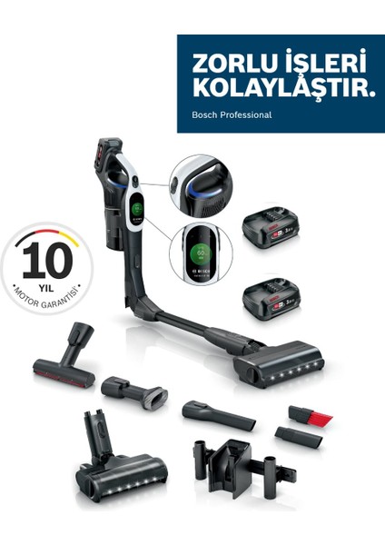 Unlimited 10 BCS104 Şarjlı Dikey Süpürge +Batarya + Hav&yün Temizleyici