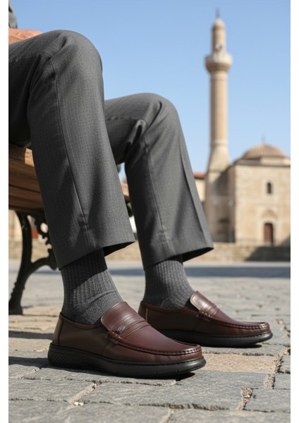 Kahve Hakiki Deri Erkek Günlük Ayakkabı Dsn 2030 M