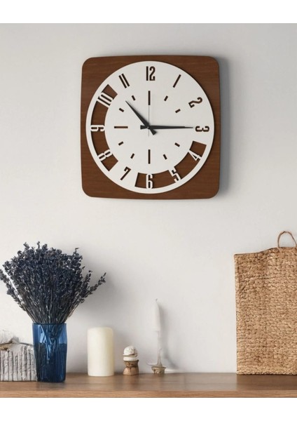 Modern Ahşap Duvar Saati Sağlam **çok Şık** ve Birarada..no:56
