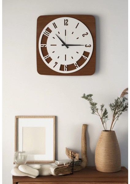 Modern Ahşap Duvar Saati Sağlam **çok Şık** ve Birarada..no:56 indirimleri