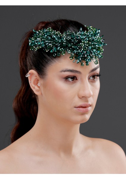 Kristal Çiçek Detaylı Işıltılı Taç – Zarif Saç Aksesuarı