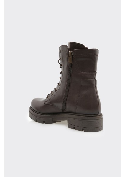 Hakiki Deri Bağcıklı Fermuarlı Kadın Uzun Bot modelleri