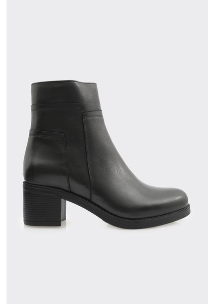 Hakiki Deri Fermuarlı Kadın Bot