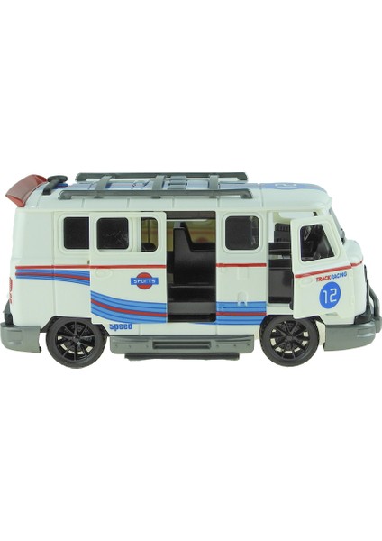 Oyuncak Minibüs Işıklı Sesli Duman Çıkaran Sürtmeli Minibüs Beyaz