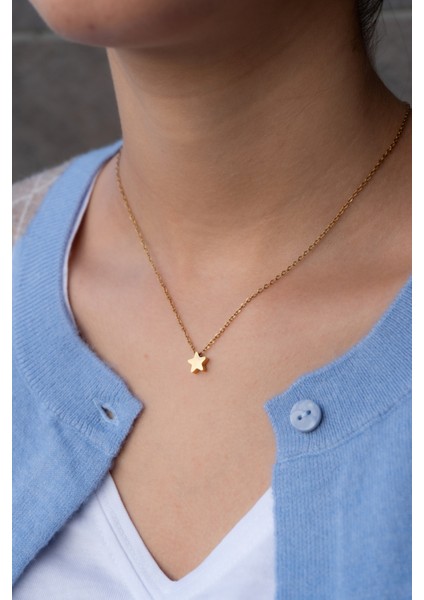 Çelik Minimal Yıldız Detaylı Kadın Kolye fiyatları