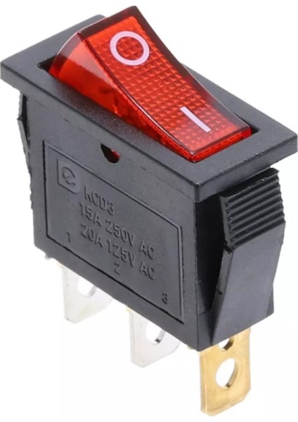 MR-113 Tekli Dar Kırmızı Işıklı Anahtar On-Off 3p