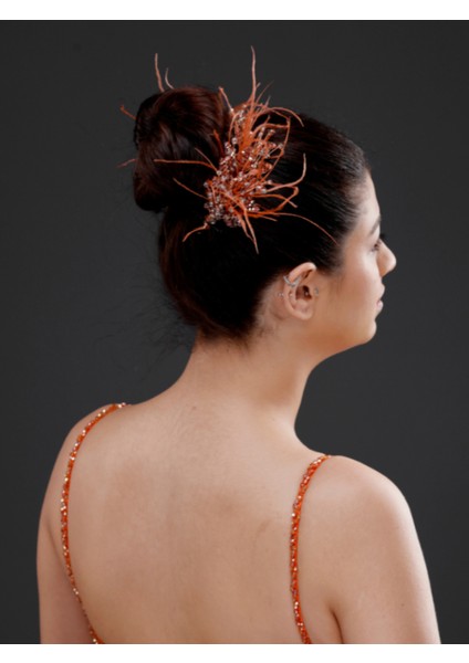 Inci ve Tüy Detaylı Gelin, Nişan ve Özel Davet Saç Aksesuarı