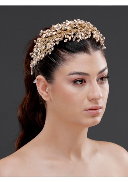 Kristal Taşlı Zarif Taç – Farklı Renk Seçenekleriyle Özel Gün Saç Aksesuarı