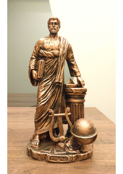 Tasarım Antik Yunan Düşünür Pisagor Biblo 27 cm Ev Dekor Dekoratif Hediyelik