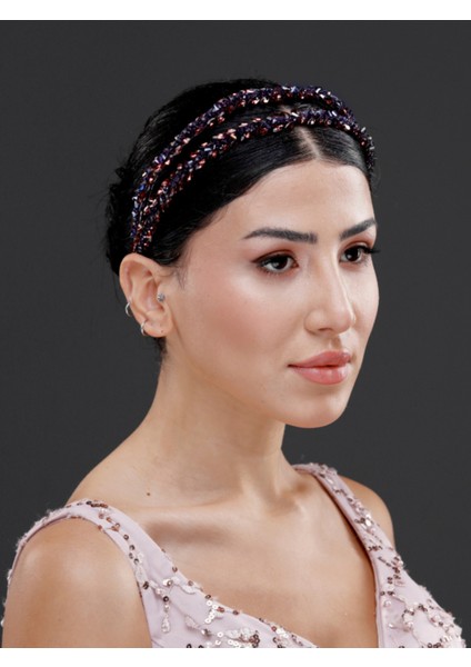 Işıltılı Taş Detaylı Çift Sıra Şık Taç – Gelin, Nişan, Özel Gün ve Davet Saç Aksesuarı