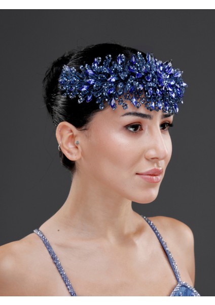 Işıltılı Kristal Taş Detaylı Kırmızı ve Beyaz Gelin, Nişan ve Özel Davet Aksesuarı