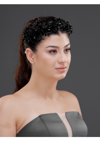 Kristal Taşlı Geniş Form Zarif Taç – Gelin, Nişan ve Özel Gün Saç Aksesuarı