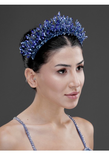 Taş Detaylı Kristal Prenses Taç – Işıltılı Gelin, Nişan ve Özel Davet Saç Aksesuarı
