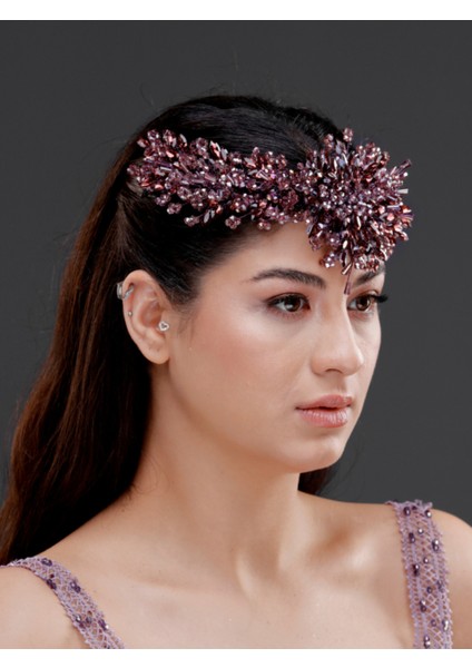 Kristal Çiçek Detaylı Işıltılı Taç – Zarif Saç Aksesuarı
