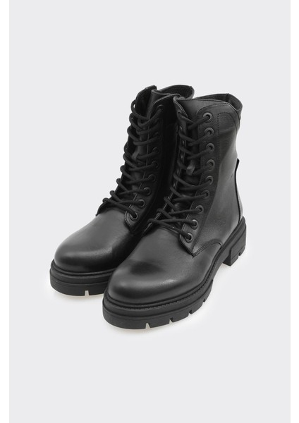 Hakiki Deri Bağcıklı Fermuarlı Kadın Uzun Bot fiyatları