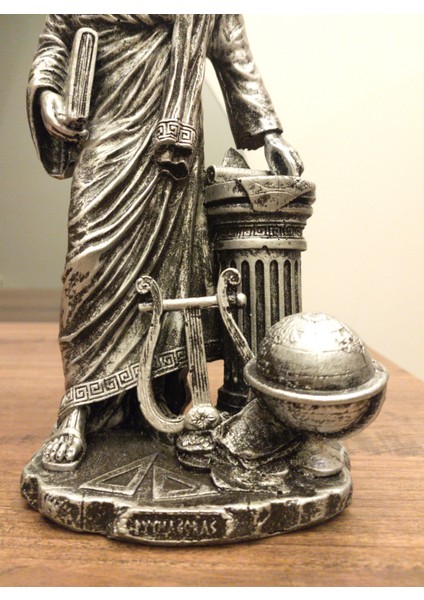 Tasarım Antik Yunan Düşünür Pisagor Biblo 27 cm Ev Dekor Dekoratif Hediyelik fiyatları