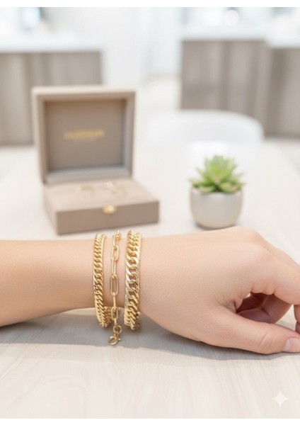 Gold Çelik 3lü Bileklik Set fiyatları