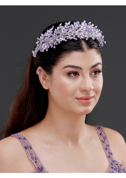 Kristal Taşlı Zarif Taç – Farklı Renk Seçenekleriyle Özel Gün Saç Aksesuarı