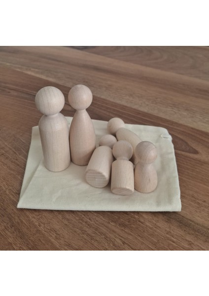 Peg Bebek Aile 6 Lı Masif Insan Figürleri Ahşap Oyuncak Seti fiyatları