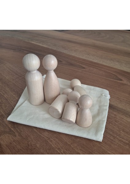 Peg Bebek Aile 6 Lı Masif Insan Figürleri Ahşap Oyuncak Seti indirimleri