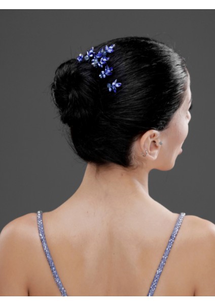 Inci ve Taş Detaylı Minik Çiçekli Topuz Tokası – Gelin, Nişan ve Özel Gün Saç Aksesuarı