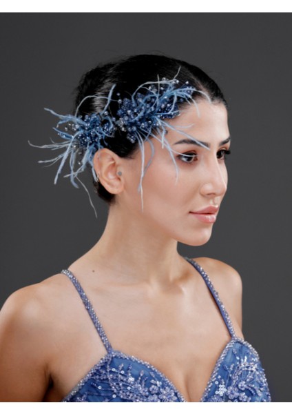 Inci ve Tüy Detaylı Gelin, Nişan ve Özel Davet Saç Aksesuarı